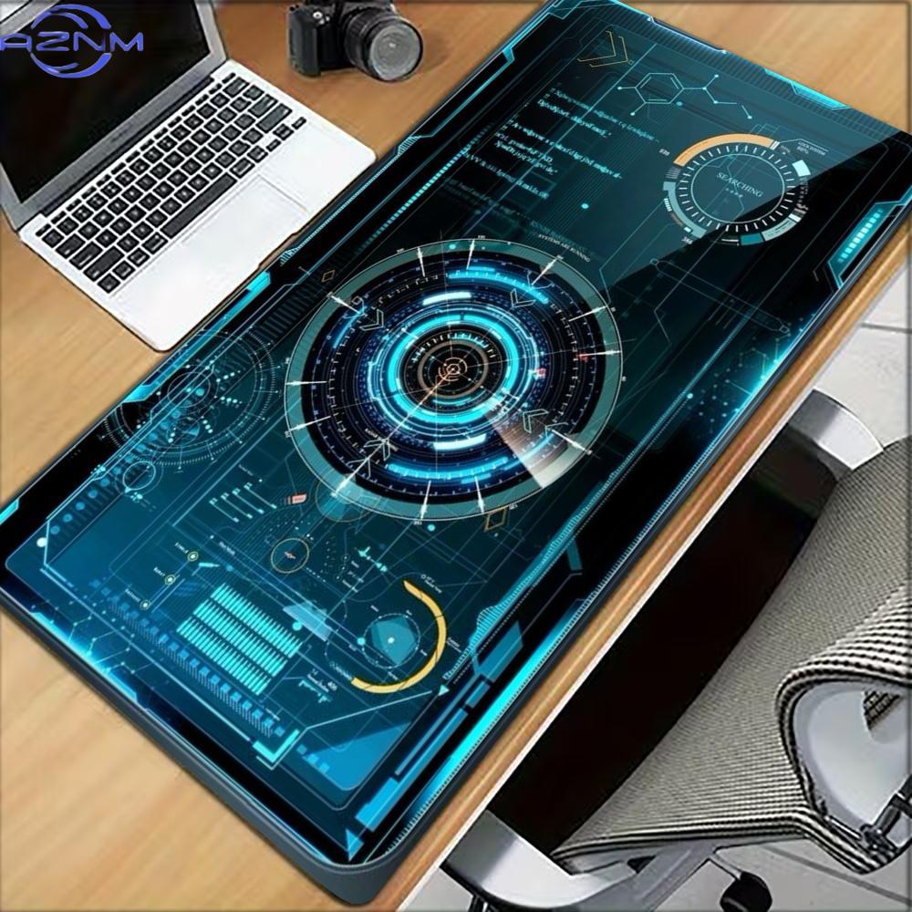 Gaming Keyboard Typewriter - Sci-Fi Tech Dashboard Gaming MousePad Non