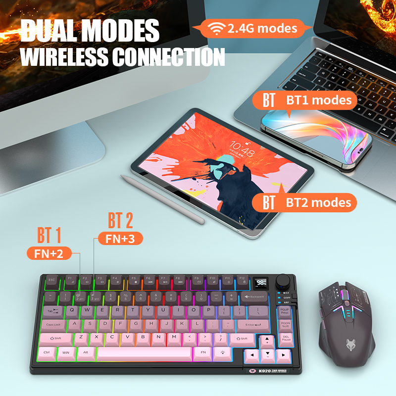 Dual-Mode 2.4G Bluetooth Wirel - Gaming Keyboard No Rgb recension och pris