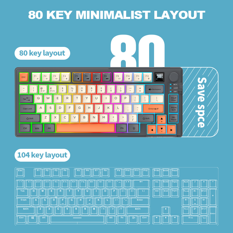 Dual-Mode 2.4G Bluetooth Wirel - Gaming Keyboard No Rgb recension och pris