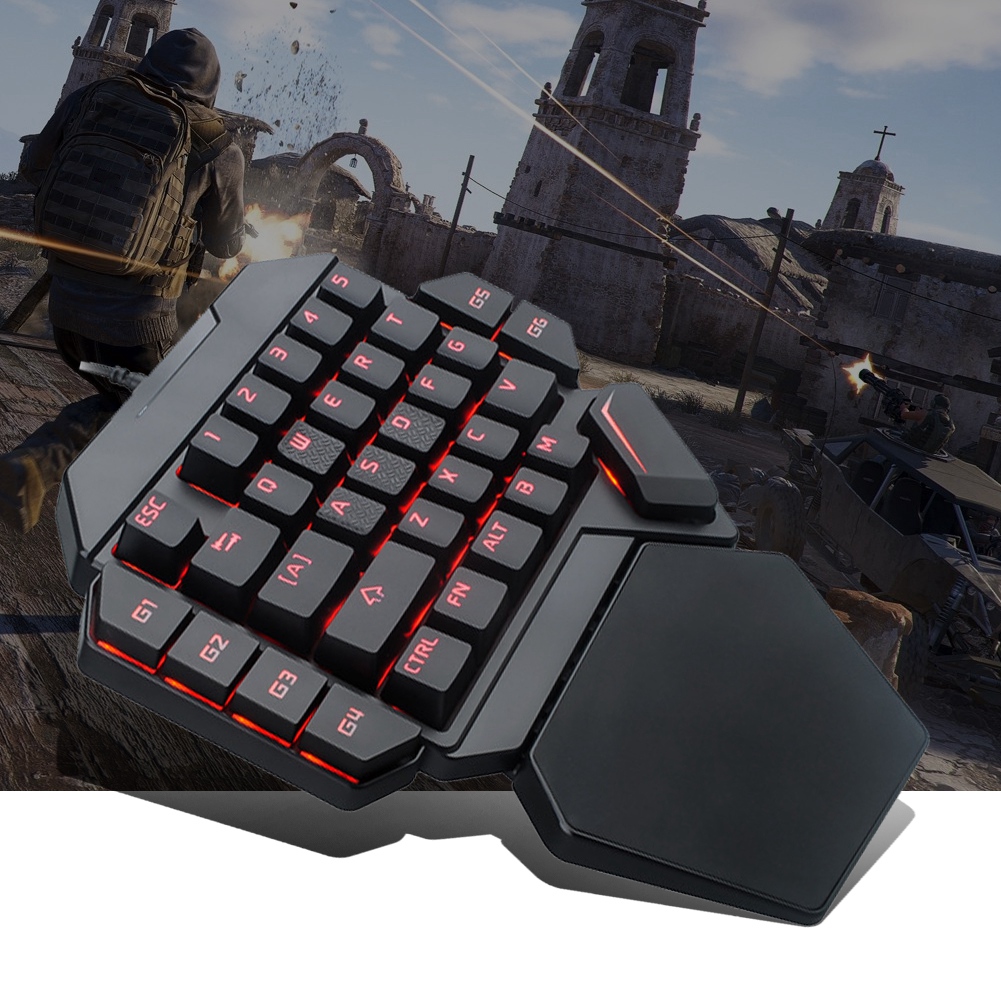 Blacklight Keyboard Onehanded  - Gaming Keyboard Half recension och pris