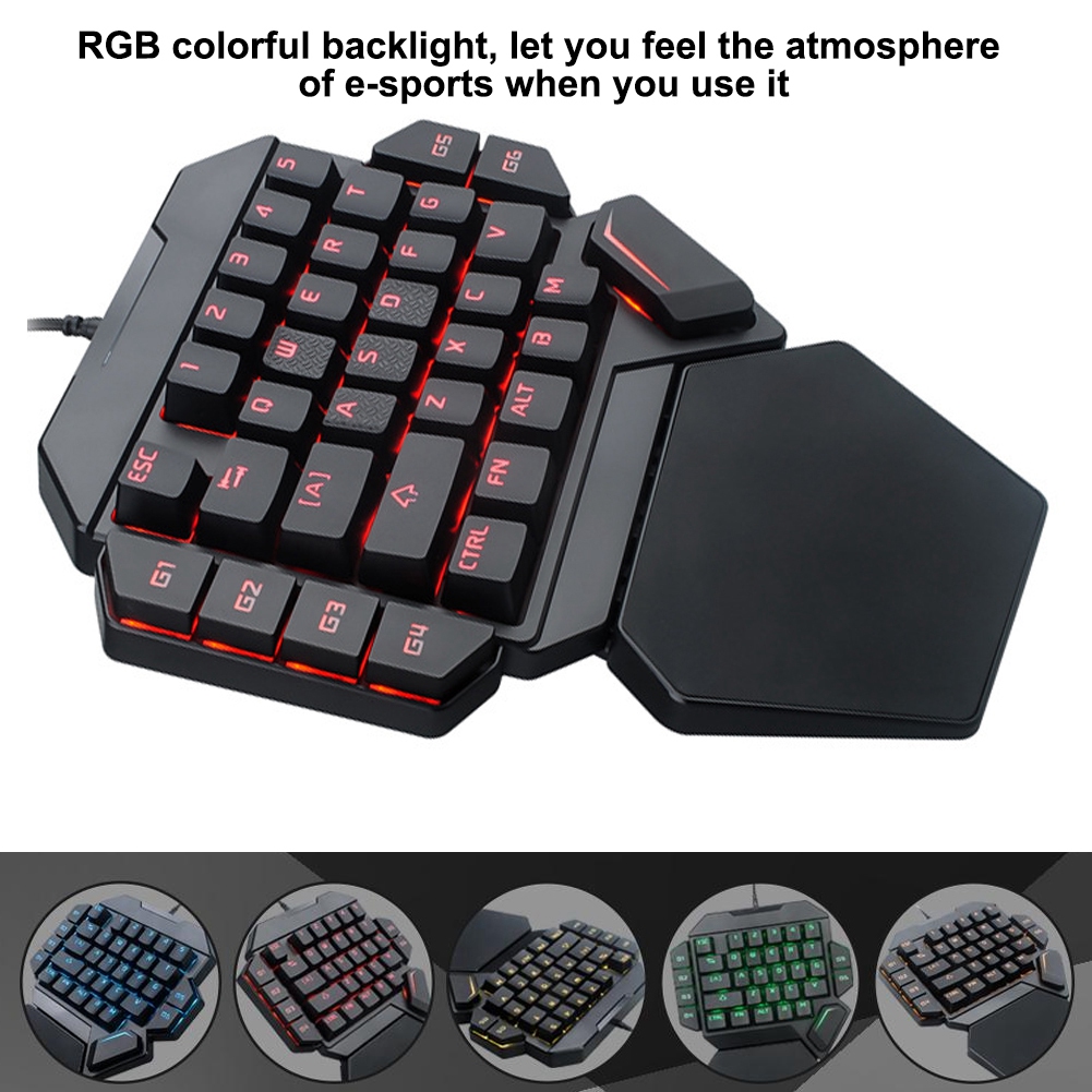 Blacklight Keyboard Onehanded  - Gaming Keyboard Half recension och pris