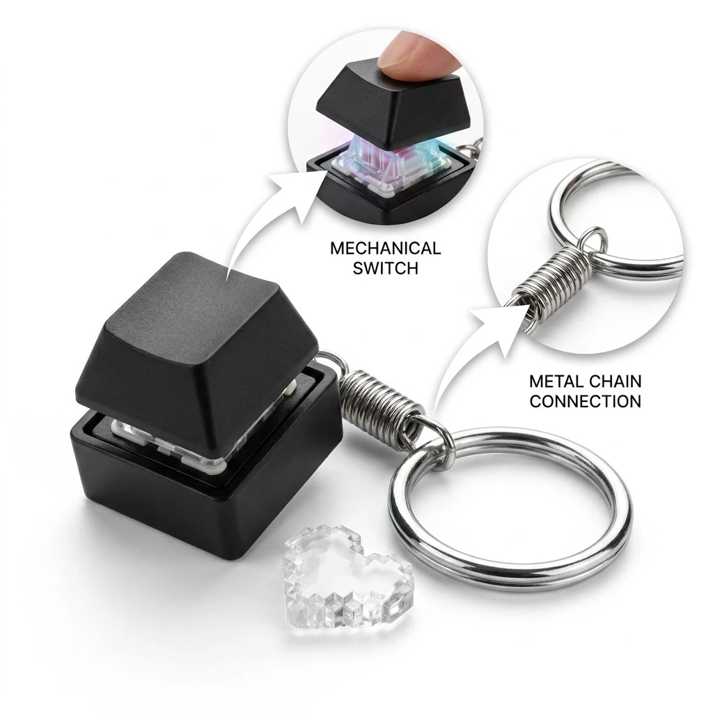 Mini RGB Keyboard Keychain Fid - Mechanical Switch Tester recension och pris
