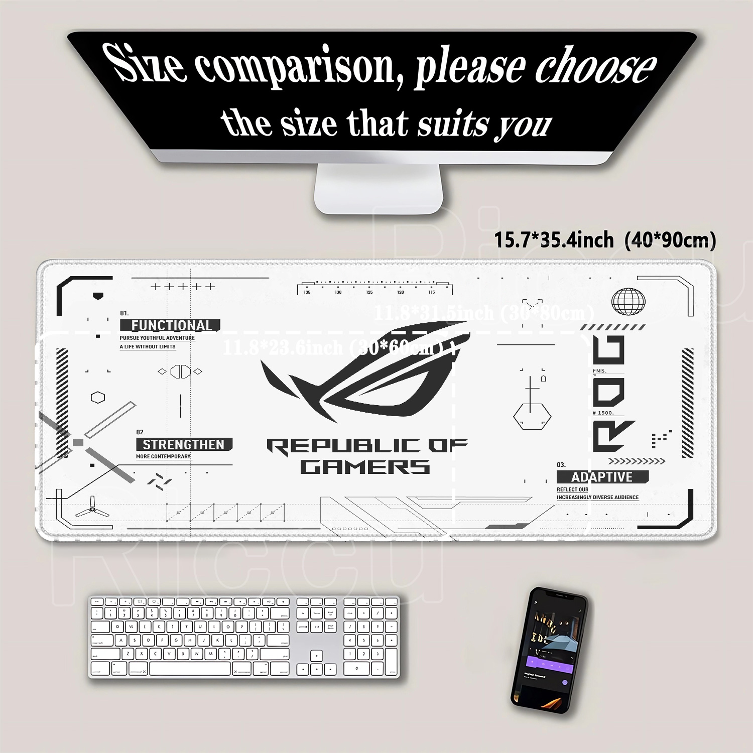 R-ROG Large Gaming Mouse Pad A - Gaming Keyboard Typewriter recension och pris